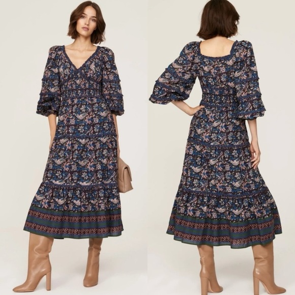 Sea New York Dresses & Skirts - Sea New York Blue Floral Midi Dress